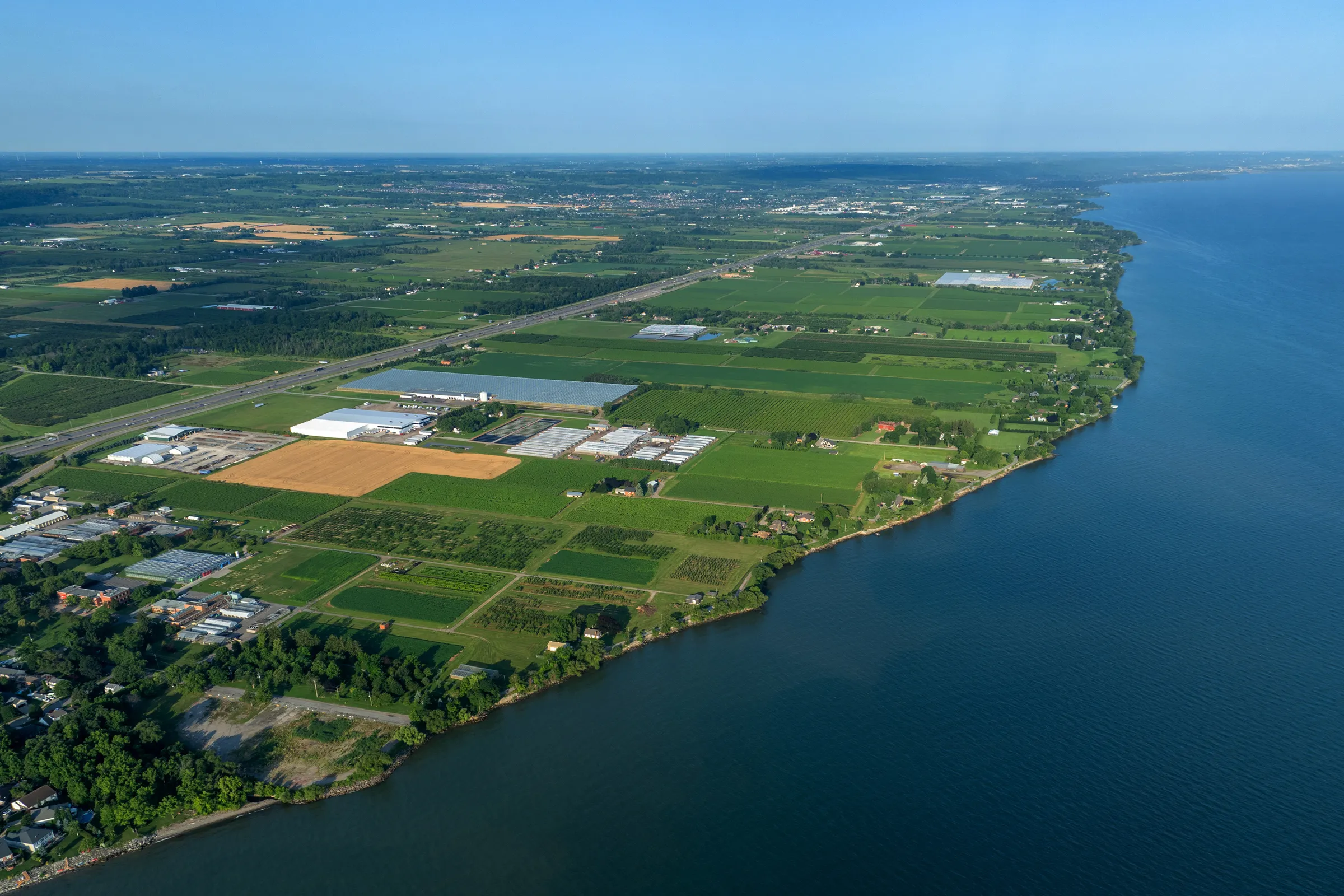 Aerial view of Project Bench site looking west